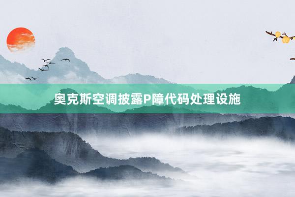 奥克斯空调披露P障代码处理设施